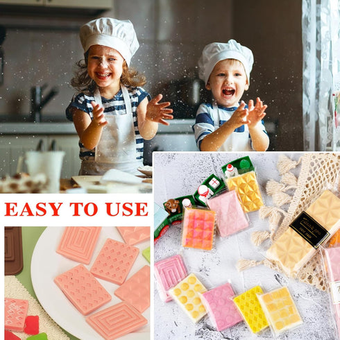 12-Cavity Silicone Break Apart Chocolate Moulds,Silicone Square Mold,Non-Stick Candy Chocolate Bar Mold,Reusable Candy Protein Silicone Chocolate ...