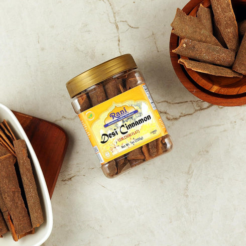 Rani Desi (Dalchini) Flat Cinnamon 7oz (200g) PET Jar ~ All Natural | Vegan | Gluten Friendly | NON-GMO | Kosher | Indian Origin...