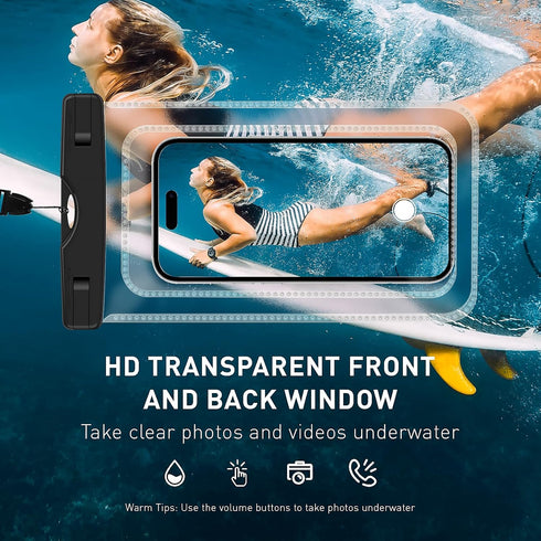 Waterproof Pouch, Large Waterproof Cellphone Dry Bag for iPhone 15 14 13 Pro Max Max LG Samsung Cellphone, IPX8 Waterproof Phone Case Travel Acces...