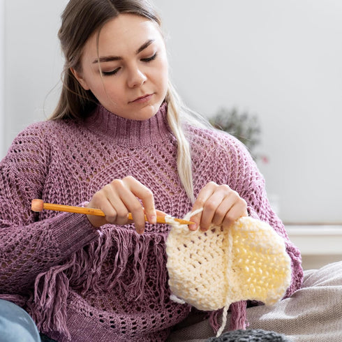 10 mm Bamboo Knitting Needle Straight Single Pointed 10 Inch Long Wooden Knitting Needles Wooden Sweater Thick Knitting Needles for Beginners, Soc...