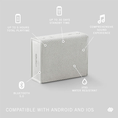 Urbanista Wireless Pocket-Sized Speaker Bluetooth 5.0, 5-Hour Play Time, Splash-Proof – Sydney, White...