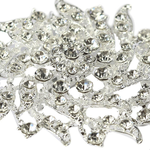 kilofly 14pc Bridal Rhinestone Crystal Flower Bouquet Corsage Wedding Brooch Pin...