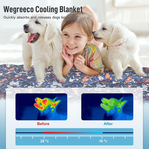 wegreeco Premium Cooling Blanket for Dogs and Cats,Lightweight Cooling Mat for Dogs,Cooling Pad for Dog Large,Pet Weighted Cooling Blanket for Dog...