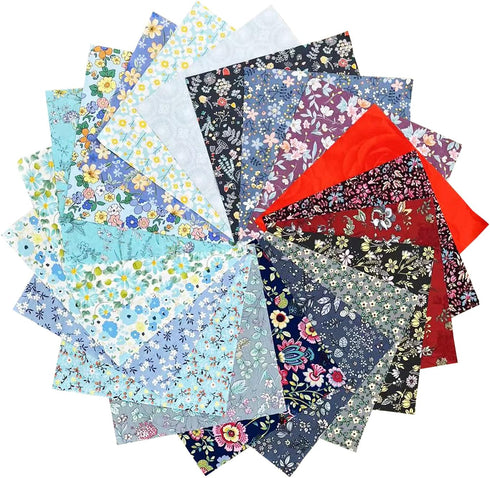 200PCS 4 x 4 inch Floral 100% Cotton Fat Quarters Fabric for Sewing and Quilting Bundles Precut Fabric Square for DIY Craft Patchwork...