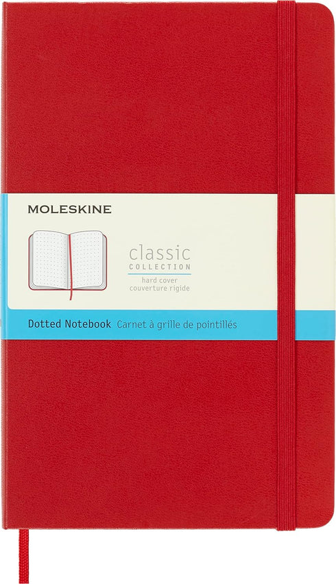 Moleskine Classic Notebook, Large, Dotted, Red Scarlet, Hard Cover (5 x 8.25)...