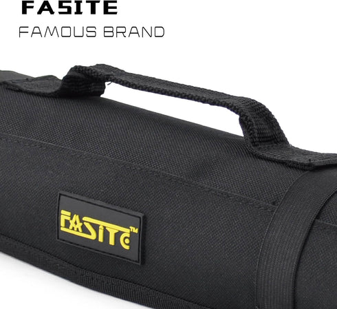 FASITE Tool Roll Organizer - 35 Pockets Roll Up Bag Wrench/Pliers Pouch for Craftwork Handyman Electrician Plumber Mechanic, Black...