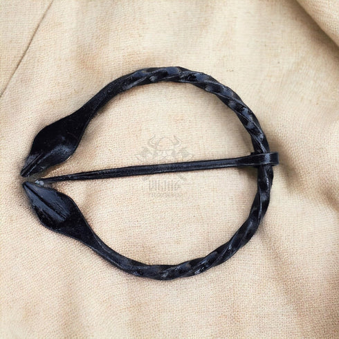 Medieval Hand-Forge Leaf Design Brooch for shawl cloak or scarf unisex design...