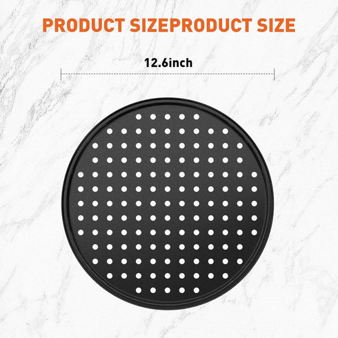 12 Inch Pizza Pan with Holes, Nonstick Pizza Tray for Oven, Round Perforated Carbon Steel Pizza Baking Pans Pizza Bakeware for Home Restaurant Kit...
