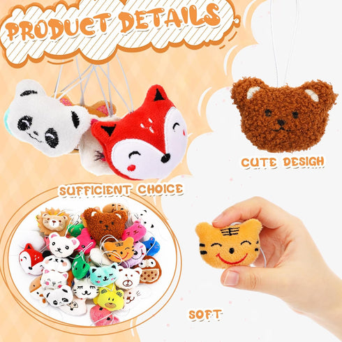 Sumind 42 Pcs Mini Plush Animals Toys Set, Cute Small Stuffed Animal Plush Keychain Decorations for Easter Themed Party Favors, Carnival Prizes, C...