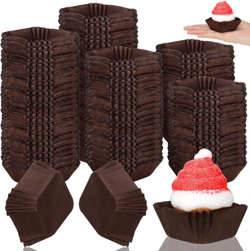 350 Pcs Square Mini Cupcake Liners Disposable Brownie Baking Cups Pan Liners Paper Baking Cup for Cupcakes and Cup Liners Party Supplies for Weddi...
