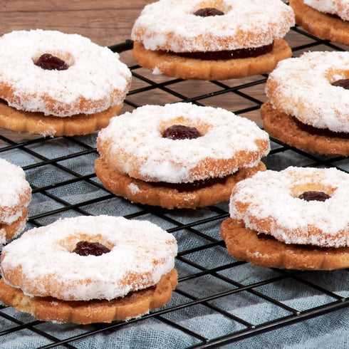Linzer Tart Cookies | 10 Individually Wrapped Shortbread Cookies | Fresh & Delicious Italian Cookies | Linzer Tortes | Jelly Filled Cookies | Gour...