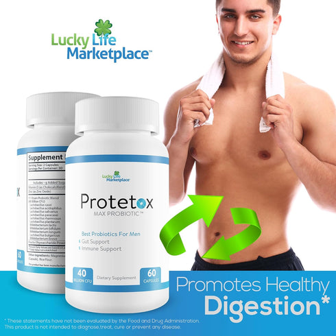 Protetox Max Probiotic - Premium Probiotic Formula - Help Reduce Gut Bloat & Support Digestive Health - Natural Immune Support - Best Probiotics f...