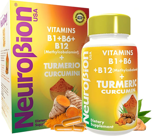Neurobion Turmeric Curcumin 650 mg Herbal Supplement for Antioxidant Support, High Absorption Ultra Potent Turmeric Supplement Multivitamins Compl...