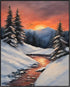 Posterizer 1 pcs-beautiful scenary of snowy winter in oil painting style-3-Landscape & Nature Art-GIft for Men Women Teens-Dining Room Decor- unfr...