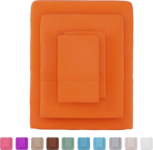 Lavish Home 1200 3-Piece Sheet Set, Twin, Rust...
