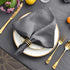 maxmill Jacquard Cloth Napkins 20 x 20 Inch Swirl Pattern 4 Packs Charcoal Solid Washable Polyester Comfortable for Family Dinners Weddings Partie...