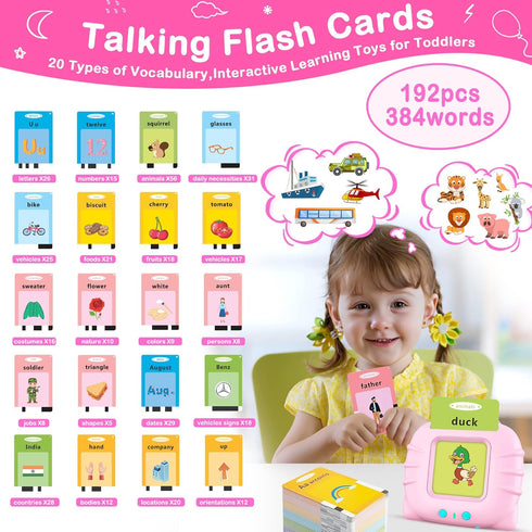 Sensory Toys Montessori Toys for 2 3 4 5 6 Year Old Speech Therapy Materials Autism Toys 192 Cards 384 Sides ABC 123 Sight Words Toddler Toys Educ...
