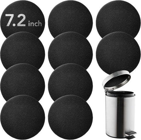 UOU 10 Pack Charcoal Filters for Kitchen Compost Bin,7.2inch Compost Bin Filters Charcoal Replacement,Thickening Activated Charcoal Filter for Com...