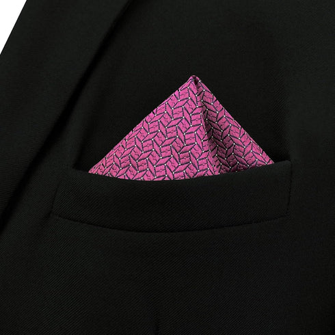 S&W SHLAX&WING Mens Tie Luxury Neckties Fuschia Solid Matching Pocket Square...