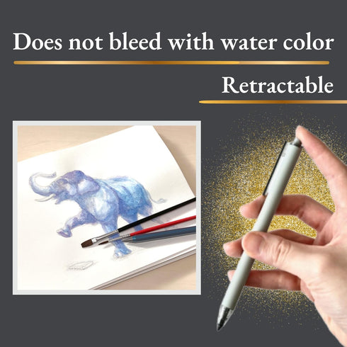 SUN-STAR Stylish Metal Pencil Metacil Retractable Click Pencils for Artist Drawing, Sketching, Non-Sharpening, Pencil Lead Color: Black H, White, ...