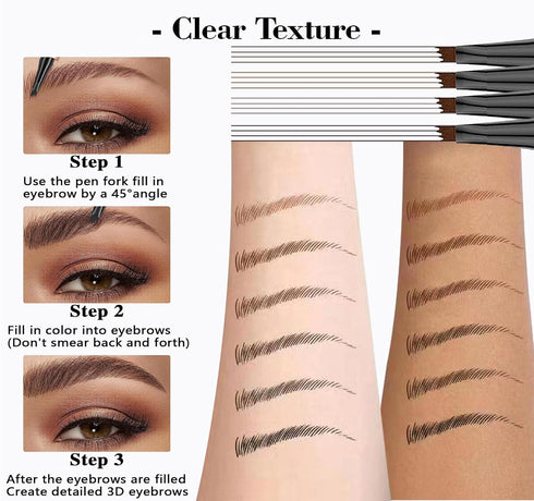 Eyebrow Pencil, 4 Tip Microblade Eyebrow Pen, Smudge-Proof brow pen, waterproof eyebrow pencil, Long-Lasting Natural Eye Brow Pencils for Women (D...