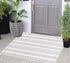 Grey and White Striped Doormat 24'' x 35'' Front Porch Rug Layered Door Mats Machine Washable Indoor Outdoor Rug for Front Porch Hand-Woven Entryw...