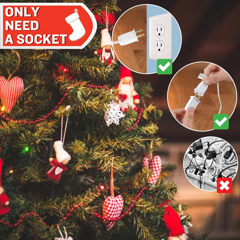 Christmas Village Lights with 10 LED Warm-White Bulb,Decoration for Christmas Village Houses,C7 Christmas Village Light Cord...