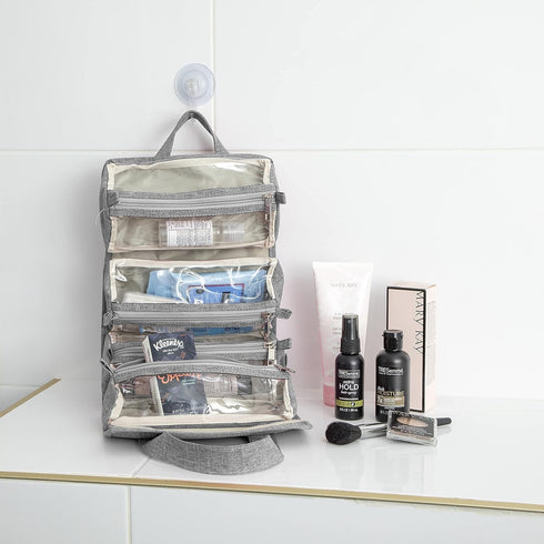 A F 4-in-1 Hanging Toiletry Bag | Roll-up Makeup Organizer With 4 Detachable PVC Zip Pouches| Travel Toiletry Bag, 600D Oxford Fabric Material Org...
