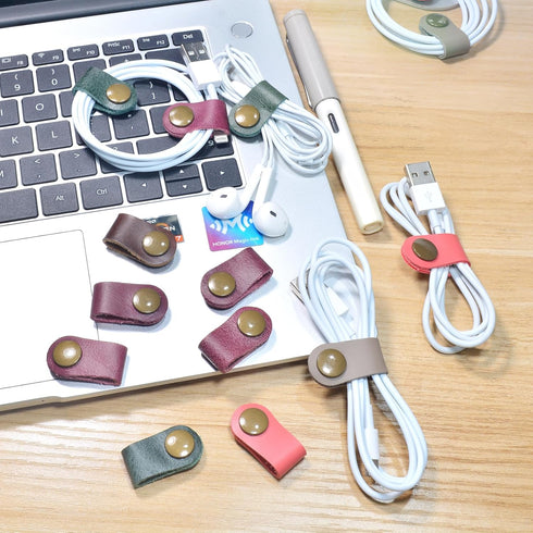 Cord Organizer,Cord Keeper,Cable Organizer USB Holder,Cable Management,Cable Straps,Earbud case,wrap Headset Winder,Phone Earphone Clips Ties (Ros...