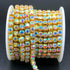 1 Roll 5 Yards Large Crystal Rhinestones Close Chain, 5mm SS24 Rhinstone Chain Trim, Sew on Crystal Claw Cup Chain Roll (Gold Base + Crystal AB, S...