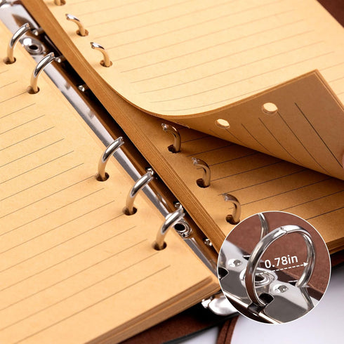 Refillable faux leather journal, password book, planner, sketchbook, notepad, portable travel diary, gift for men and women- A6 Size-(7in x 5in (G...