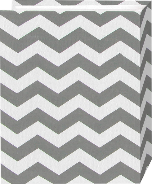 Pioneer Photo Albums CHEV-100 Chevron Fabric Frame Photo Album with 100 Pockets Hold, 4 x 6, Gray/White...