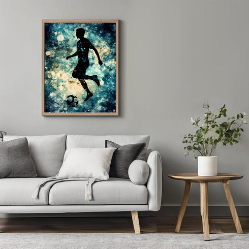 Posterizer 1 pcs-abstract galaxy background poster-soccer / football player-Sports & Hobby Art Gifts for sports fans Decor for Home & Office- unfr...