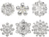 Frcctre 30 Pack Pearl Rhinestone Buttons, 6 Styles Embellishments Button Faux Pearl Button, Flat Back Flower Crystal Buttons for DIY Craft Jewelry...