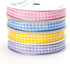 Ribbli 4 Rolls 3/8 Inch Gingham Ribbon,Total 40 Yards,100% Polyester Woven Edge,(Lt.Pink/Lt.Blue/Lt.Purple/Yellow),Easter Ribbon,Check Ribbon Use ...