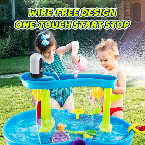 Water Pump for Water Table, Portable Pump for Kids Sand Water Play Table Work Continuously for 2 Hours, Toddler Activity Table Accessories Fun Sum...