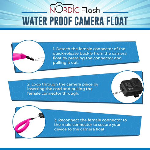 Waterproof Camera Floaty (2-Pack) – Floating Strap for Action Cameras, GoPro Accessories, DJI Floating Handle, Phone Floating Strap, and Pool Floa...