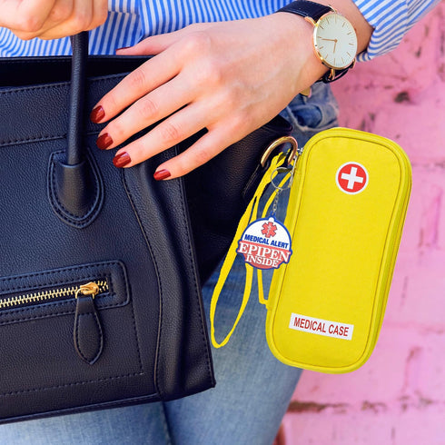 EpiPen Medical Carrying Case Insulated, Travel Medication Organizer Bag Emergency Medical Pouch, Fits 2 EpiPens, Asthma Inhaler, Anti-Histamine, A...
