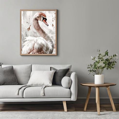 Posterizer 1 pcs-graceful beautiful white swan art work 3-Art for Animal Lovers Gift for Men Women Entrepreneur Teens Chic Home Decor- unframed w...