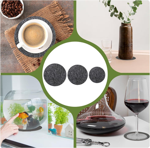 Plant Coaster Mat, 6PCS 3 Sizes Round Felt Plant Saucers for Indoors Plant Reversible Absorbent Waterproof Fabric Plant Pot Saucers for Gardening ...