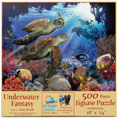 SUNSOUT INC - Underwater Fantasy - 500 pc Jigsaw Puzzle by Artist: Tom Wood - Finished Size 18" x 24" - MPN# 28804...