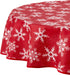Violet Linen Decorative Christmas Snowflakes Design Red Tablecloths - 60" Round...