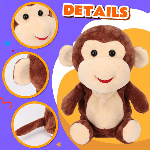 Easfan Talking Monkey Repeat What You Say Electric Nodding Plush Funny Interactive Speaking Toys Buddy Birthday Gifts for Kids Toddlers Brown,7’’...