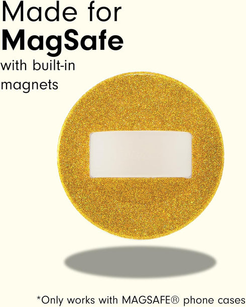 Sonix Magnetic Phone Grip, Removable Silicone Ring Loop Holder | Compatible with MagSafe | Glitter - Gold...