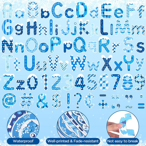 231 Pcs Christmas Bulletin Board Decoration Winter Letters Cutouts Combo Set Bulletin Board Alphabet Letters and Number Accents for Xmas Winter Ho...