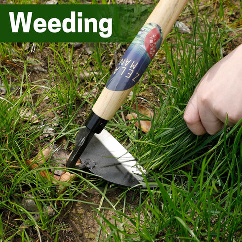 Garden Weeding Sickle/Hand Hoe, Gardening Cutting Grass Sickle, Japanese Sickle Style Hand Weeder Tool with thick Blade&Wooden Handle...