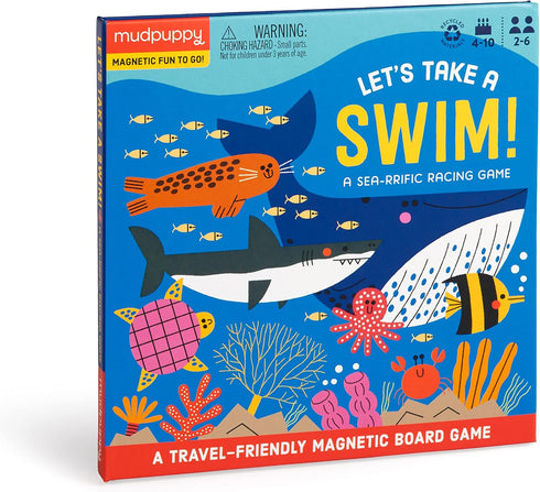 Mudpuppy Let’s Take A Swim – Magnetic Racing Game with Travel Friendly Tri-Fold Board for Children Ages 4-10, 2-6 Players...