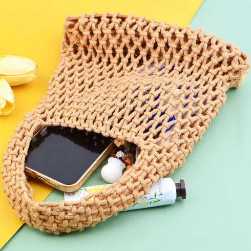 1 Piece Small Delicate Women Straw Shoulder Bag Handmade Woven Beach Shoulder Bags Hobo Tote Handbag Purse for Ladies Summer Party Shopping...