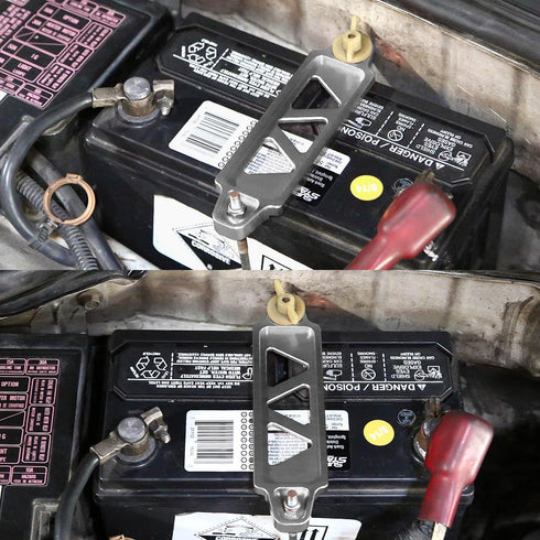 DNA MOTORING Batt-Short-SL Battery Tie Down Mount Bracket, Silver...