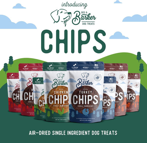Beg & Barker Beef Chips for Dogs (8 Ounce, Pack of 1) - Single Ingredient Dog Treats Made for Large & Small Dogs Protein Human Grade Dog Treats Ma...